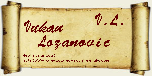 Vukan Lozanović vizit kartica